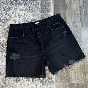 Old Navy High Waisted Black Denim Shorts 5” Inseam